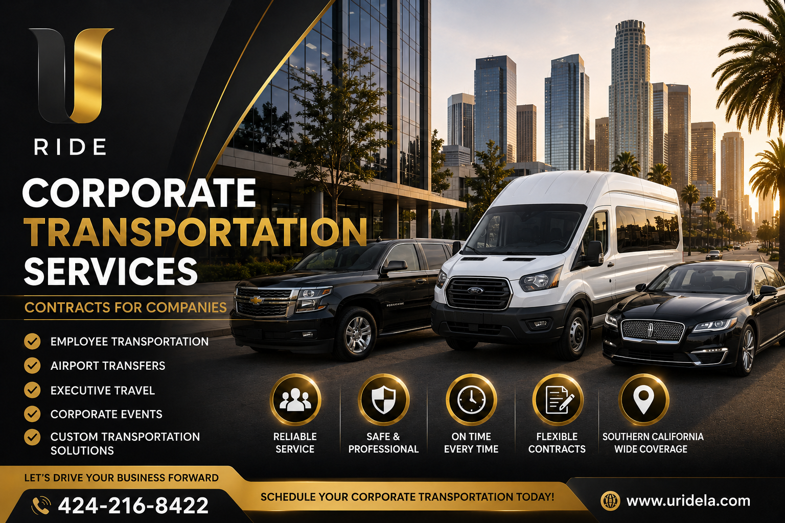 Corporate transportation services for companies in Southern California by URideLA